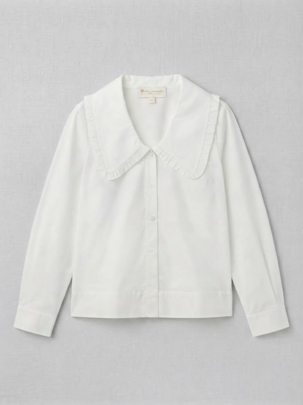 NWOT The Westside White Ruffle Button Up